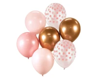 B&C Balloon Bouquet, pink and copper, 7 pcs.